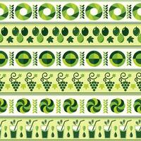 Grape juice background with design elements in simple bauhaus geometric style. Seamless pattern with abstract shapes. Good for branding, decoration of food package, cover design, decorative print vector