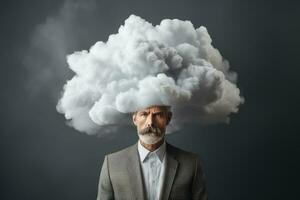AI generated Challenging Clarity - Businessman Grappling with a Lack of Ideas photo