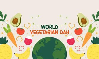 World vegetarian day celebration background vector