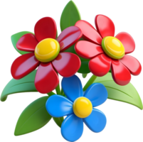 ai gegenereerd 3d bloemen mooi bloem png