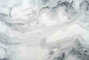 AI generated Marbled white abstract background. Liquid marble ink pattern. abstract white paint mixing in water photo