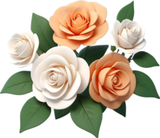 AI generated Beautiful rose Illustration 3d png