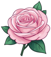 ai gegenereerd roze roos clip art, png