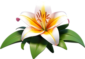 AI generated an orange lily on a transparent background png
