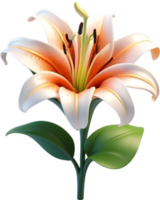 AI generated an orange lily on a transparent background png