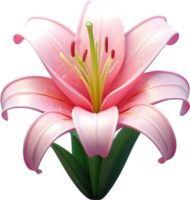 AI generated an orange lily on a transparent background png