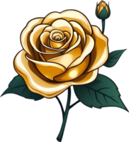 AI generated golden roses clipart png