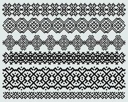 Decorative ethnic tribs ornament border frame monochrome set geek ancient vector printable