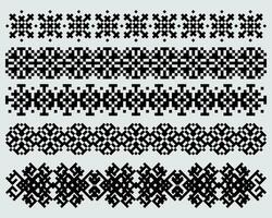Decorative ethnic tribs ornament border frame monochrome set geek ancient vector printable