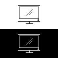 Computer monitor icon. Flat PC symbol. Vector illustration