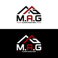 Creative Modern AMG And MAG Logo Design Idea. Letter MAG Home logo for construction company vector