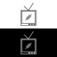 televisión icono, televisión símbolo en contorno estilo en blanco antecedentes vector