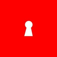 Lock icon. Keyhole vector icon isolated on red background. stylish vector illustration for web design