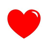 Heart icons red flat types isolation on white background vector
