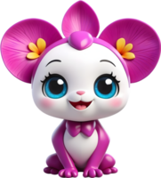 ai gegenereerd schattig chibi tekenfilm met bloemen png