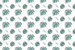Monstera with leaf as seamless pattern background vector