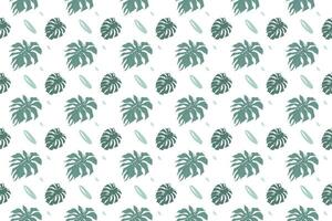 Monstera with leaf as seamless pattern background vector