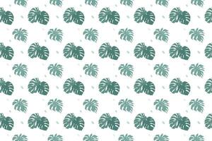 Monstera leaf arrange as seamless pattern background vector