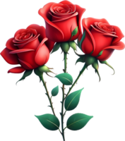 AI generated red rose 3d png