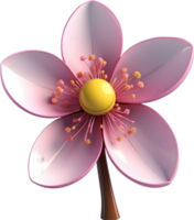 ai genererad körsbär blomma gren med rosa blommor och löv png