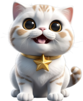 AI generated a cute  cat in cartoon png