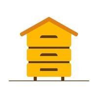 Beehive. Bee houses made of wood. Vector illustration