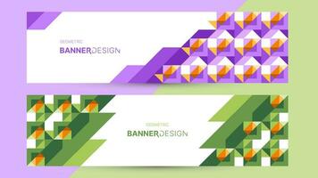 Flat colorful banner with geometric shape vector