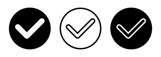 simple icon of correct check button vector