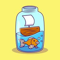 Goldfish In a Jar vector