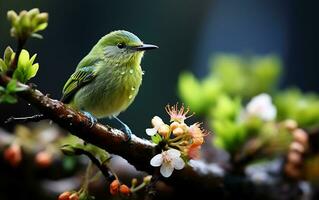 AI generated View of a green Birds-house scene on St Patrick's Day photo