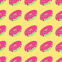 Seamless pattern with glazed donuts vector