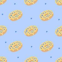 Seamless pattern with glazed donuts vector