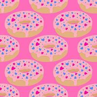 Seamless pattern with glazed donuts vector