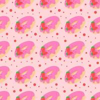 Seamless pattern with glazed donuts vector