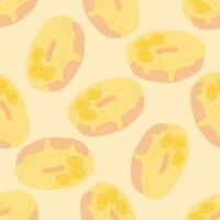 Seamless pattern with glazed donuts vector