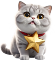 ai generado un linda gato en dibujos animados png