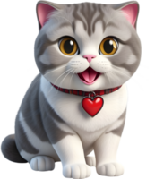 AI generated a cute  cat in cartoon png