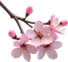 ai généré Cerise fleur branche avec rose fleurs et feuilles png