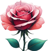 AI generated rose on transparent background png
