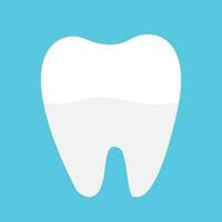 A tooth with a filling on a blue background. flat style. Vector