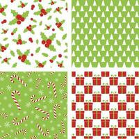 Seamless Christmas patterns. Set of backgrounds vector