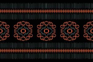 Ethnic Ikat fabric pattern geometric style.African Ikat embroidery Ethnic oriental pattern black background. Abstract,vector,illustration.Texture,clothing,frame,decoration,motif. vector