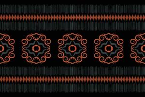 Ethnic Ikat fabric pattern geometric style.African Ikat embroidery Ethnic oriental pattern black background. Abstract,vector,illustration.Texture,clothing,frame,decoration,motif. vector