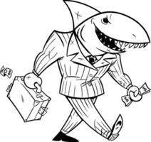 Business Shark Line Art vector