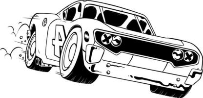 Race Car Line Art vector