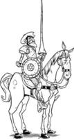 Don Quixote Line Art vector