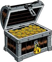 Treasure Chest on White vector