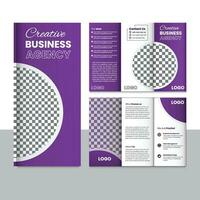 Free Vector Trifold Brochure Design Template for Your Company, Corporate, Business,