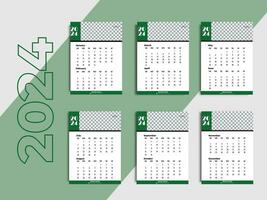 Free Simple wall And Desk Calendar Design Template. vector