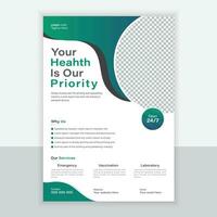 Medical Flyer Or Dl Flyer And Rack Card Design Template and Medical Brochure Design vector